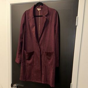 Burgundy Women’s 3/4th length Trench